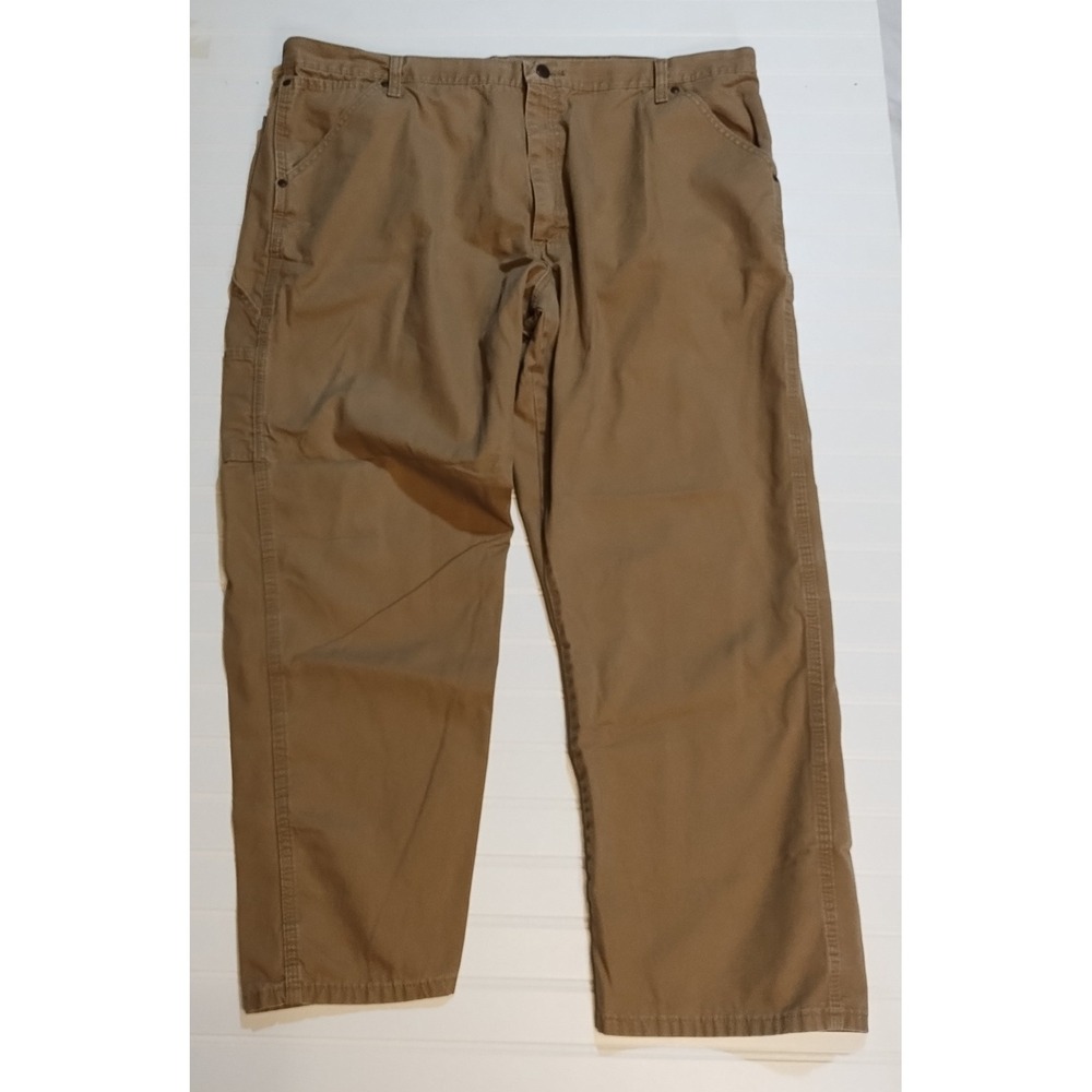 Wrangler Mens Carpenter Pants Khaki Relaxed Fit Workwear Size 42x29 Utility Work